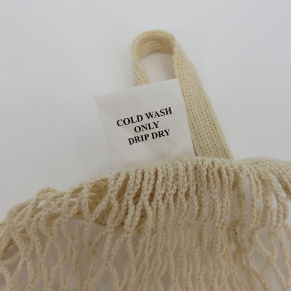 Eco Bags Natural Cotton Beige Mesh String Net Tote Bag Produce Shopping Reusable - Picture 6 of 9